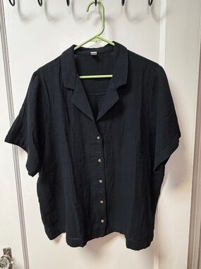 Old Navy Crinkle Gauze Button Down Top XL Tall